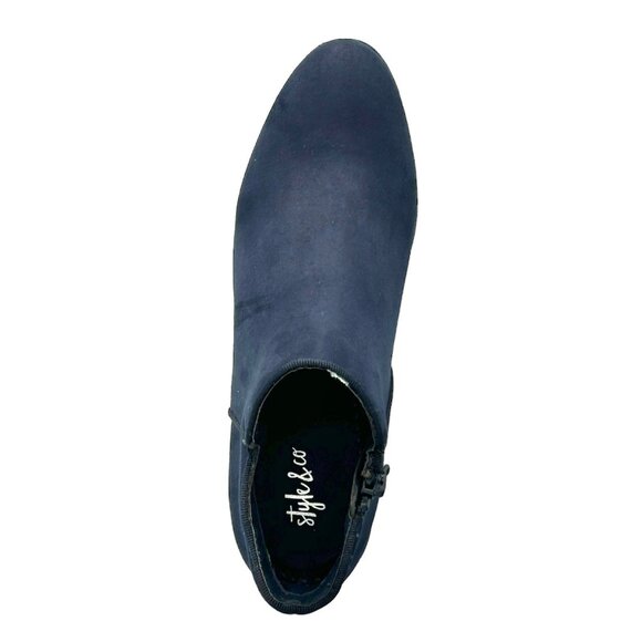 Style & Co WILEYY Women's Booties Heel Ankle Boots Navy Size 5.5 - Picture 3 of 6